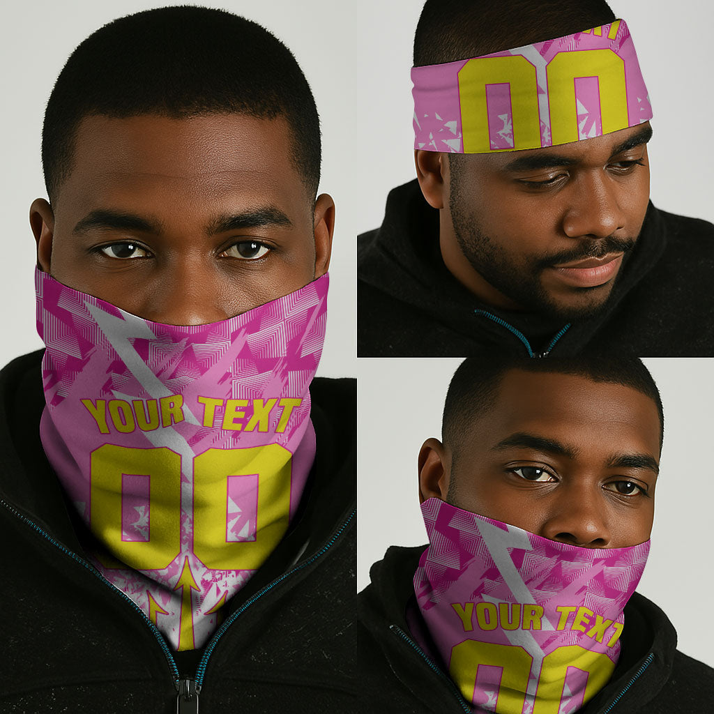 Personalized Barbados Tridents Cricket Neck Gaiter Trident Graphic Splash Pattern Caribbean Sport
