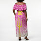 Personalized Barbados Tridents Cricket Off Shoulder Maxi Dress Trident Graphic Splash Pattern Caribbean Sport