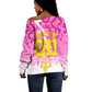 Personalized Barbados Tridents Cricket Off Shoulder Sweater Trident Graphic Splash Pattern Caribbean Sport