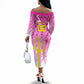 Personalized Barbados Tridents Cricket Off The Shoulder Long Sleeve Dress Trident Graphic Splash Pattern Caribbean Sport