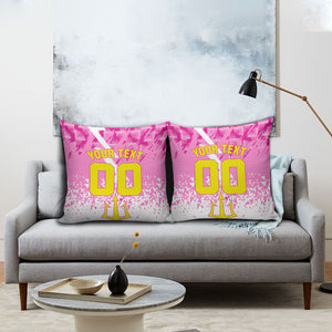 Personalized Barbados Tridents Cricket Pillow Cover Trident Graphic Splash Pattern Caribbean Sport