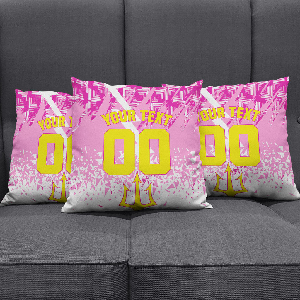 Personalized Barbados Tridents Cricket Pillow Cover Trident Graphic Splash Pattern Caribbean Sport
