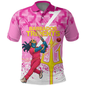 Personalized Barbados Tridents Cricket Polo Shirt Trident Graphic Splash Pattern Caribbean Sport
