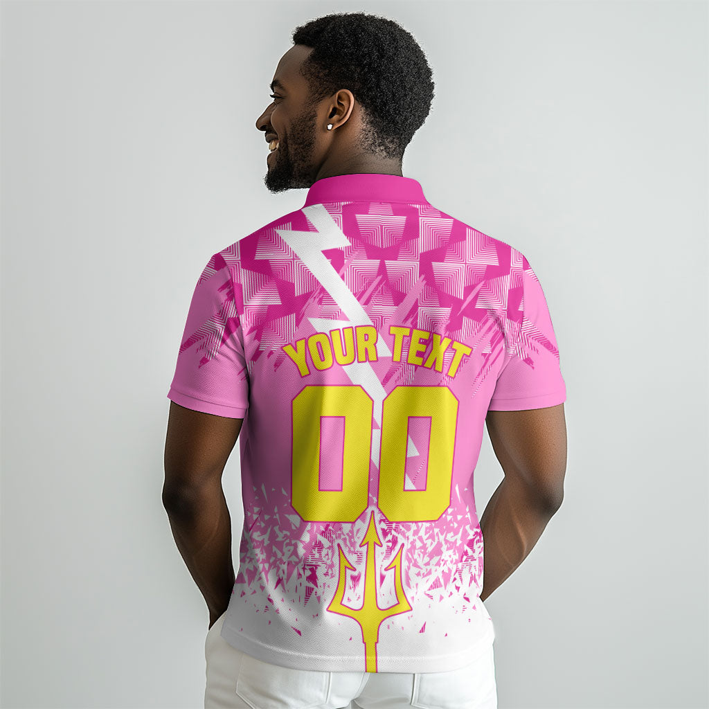 Personalized Barbados Tridents Cricket Polo Shirt Trident Graphic Splash Pattern Caribbean Sport