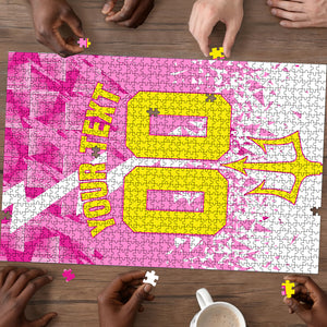 Personalized Barbados Tridents Cricket Puzzle Trident Graphic Splash Pattern Caribbean Sport