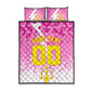 Personalized Barbados Tridents Cricket Quilt Bed Set Trident Graphic Splash Pattern Caribbean Sport