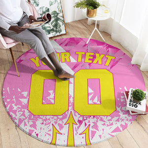 Personalized Barbados Tridents Cricket Round Carpet Trident Graphic Splash Pattern Caribbean Sport