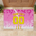 Personalized Barbados Tridents Cricket Rubber Doormat Trident Graphic Splash Pattern Caribbean Sport