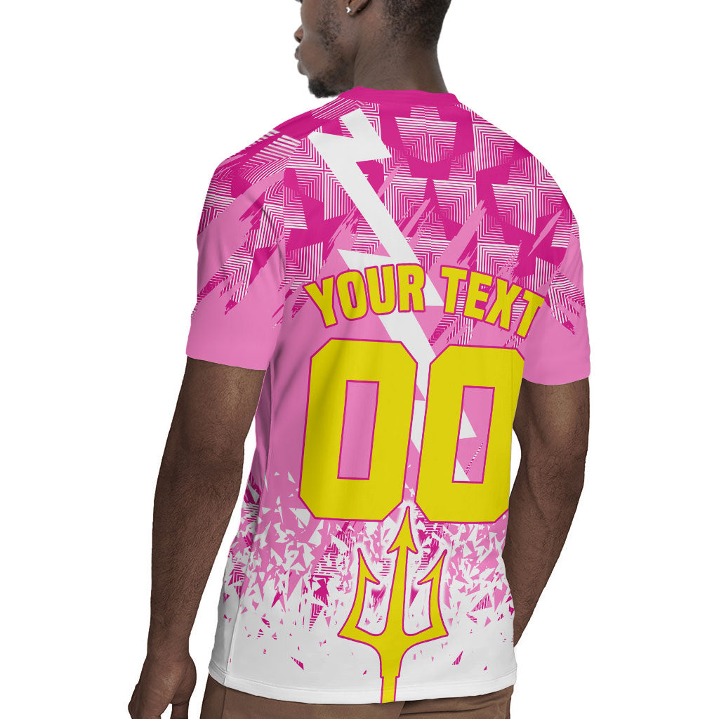 Personalized Barbados Tridents Cricket Rugby Jersey Trident Graphic Splash Pattern Caribbean Sport