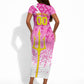 Personalized Barbados Tridents Cricket Short Sleeve Bodycon Dress Trident Graphic Splash Pattern Caribbean Sport