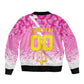Personalized Barbados Tridents Cricket Sleeve Zip Bomber Jacket Trident Graphic Splash Pattern Caribbean Sport