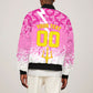 Personalized Barbados Tridents Cricket Sleeve Zip Bomber Jacket Trident Graphic Splash Pattern Caribbean Sport