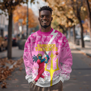 Personalized Barbados Tridents Cricket Sweatshirt Trident Graphic Splash Pattern Caribbean Sport