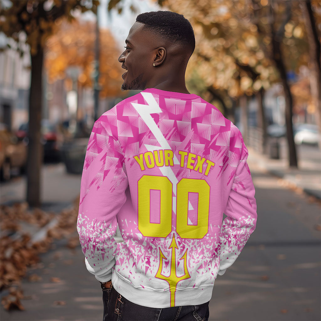 Personalized Barbados Tridents Cricket Sweatshirt Trident Graphic Splash Pattern Caribbean Sport