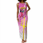 Personalized Barbados Tridents Cricket Tank Maxi Dress Trident Graphic Splash Pattern Caribbean Sport