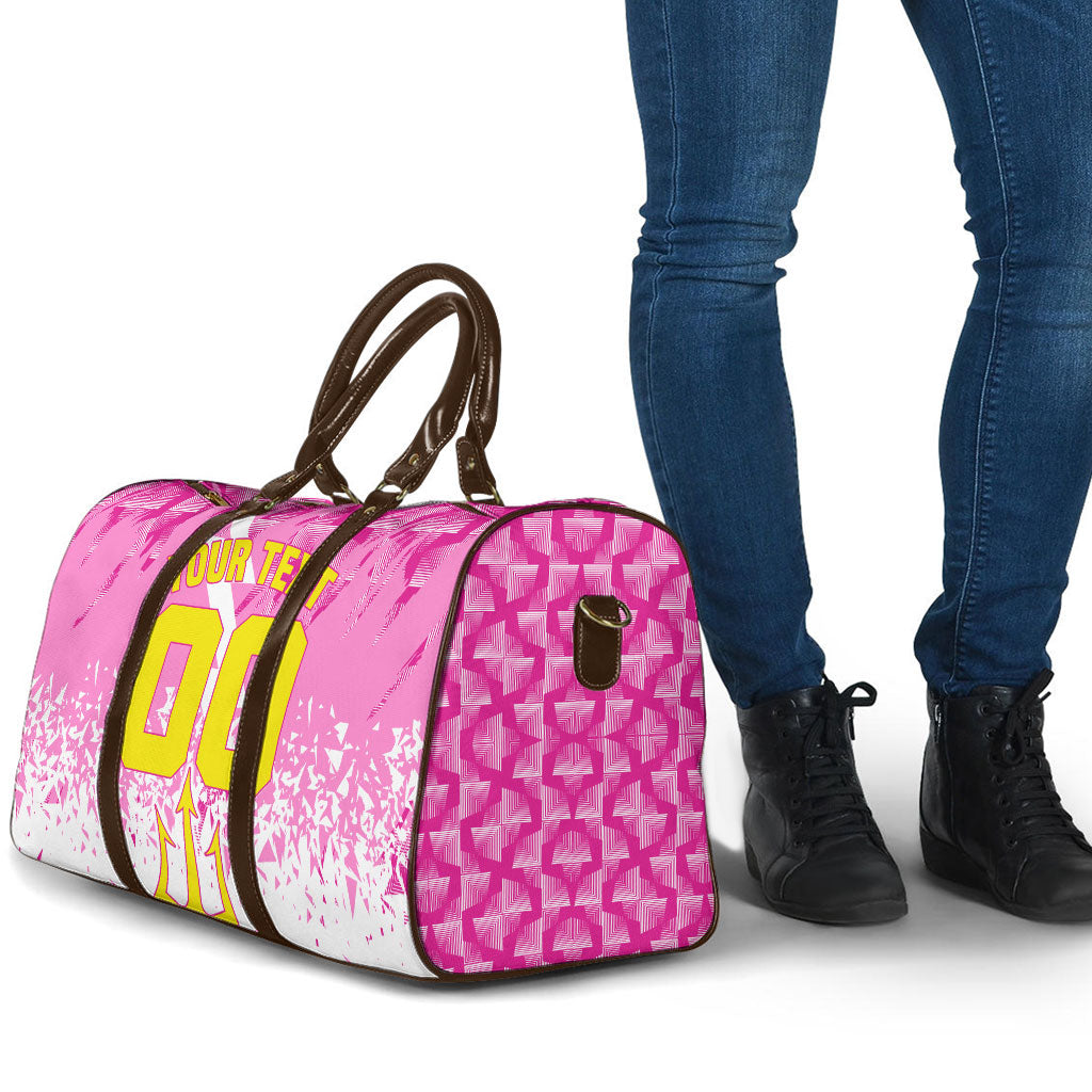 Personalized Barbados Tridents Cricket Travel Bag Trident Graphic Splash Pattern Caribbean Sport