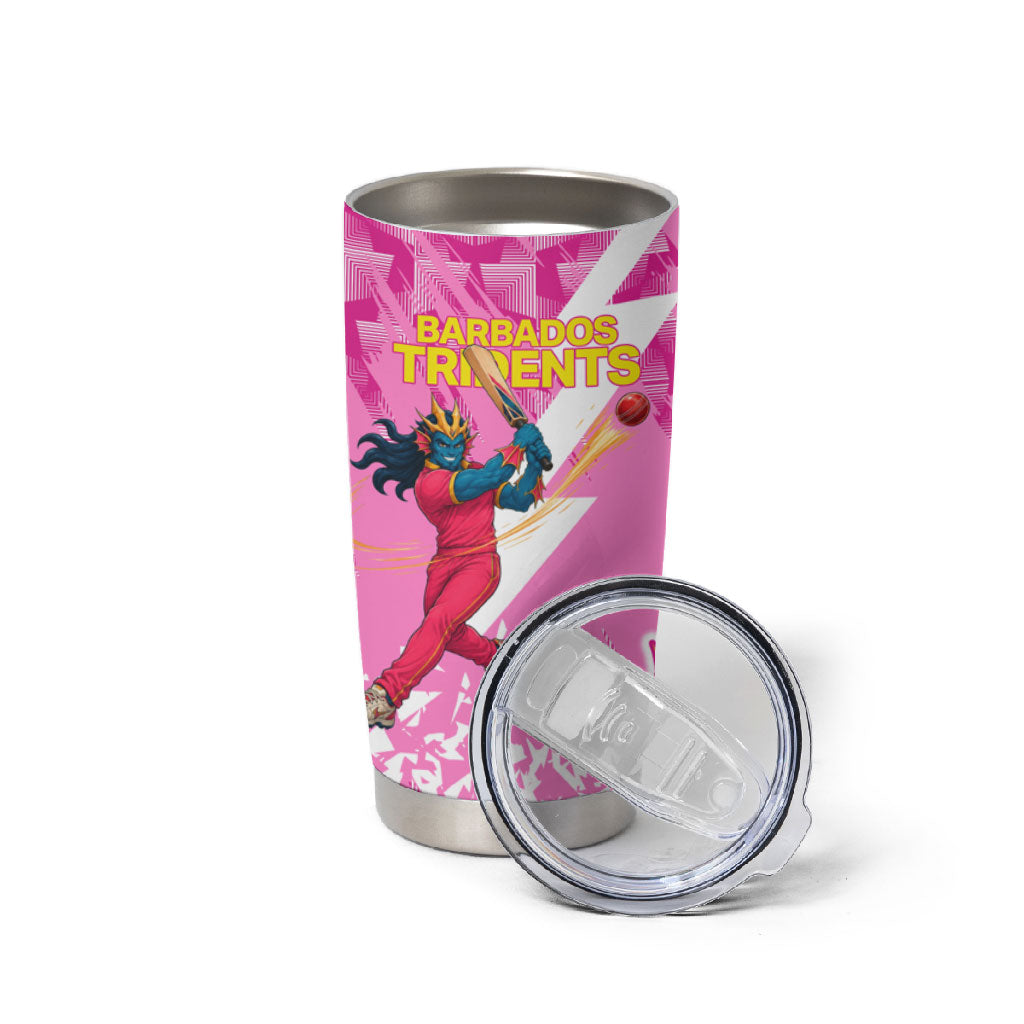 Personalized Barbados Tridents Cricket Tumbler Cup Trident Graphic Splash Pattern Caribbean Sport
