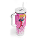 Personalized Barbados Tridents Cricket Tumbler With Handle Trident Graphic Splash Pattern Caribbean Sport
