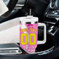 Personalized Barbados Tridents Cricket Tumbler With Handle Trident Graphic Splash Pattern Caribbean Sport