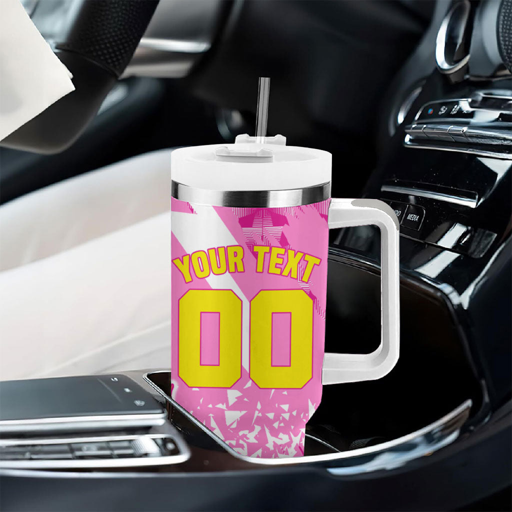 Personalized Barbados Tridents Cricket Tumbler With Handle Trident Graphic Splash Pattern Caribbean Sport