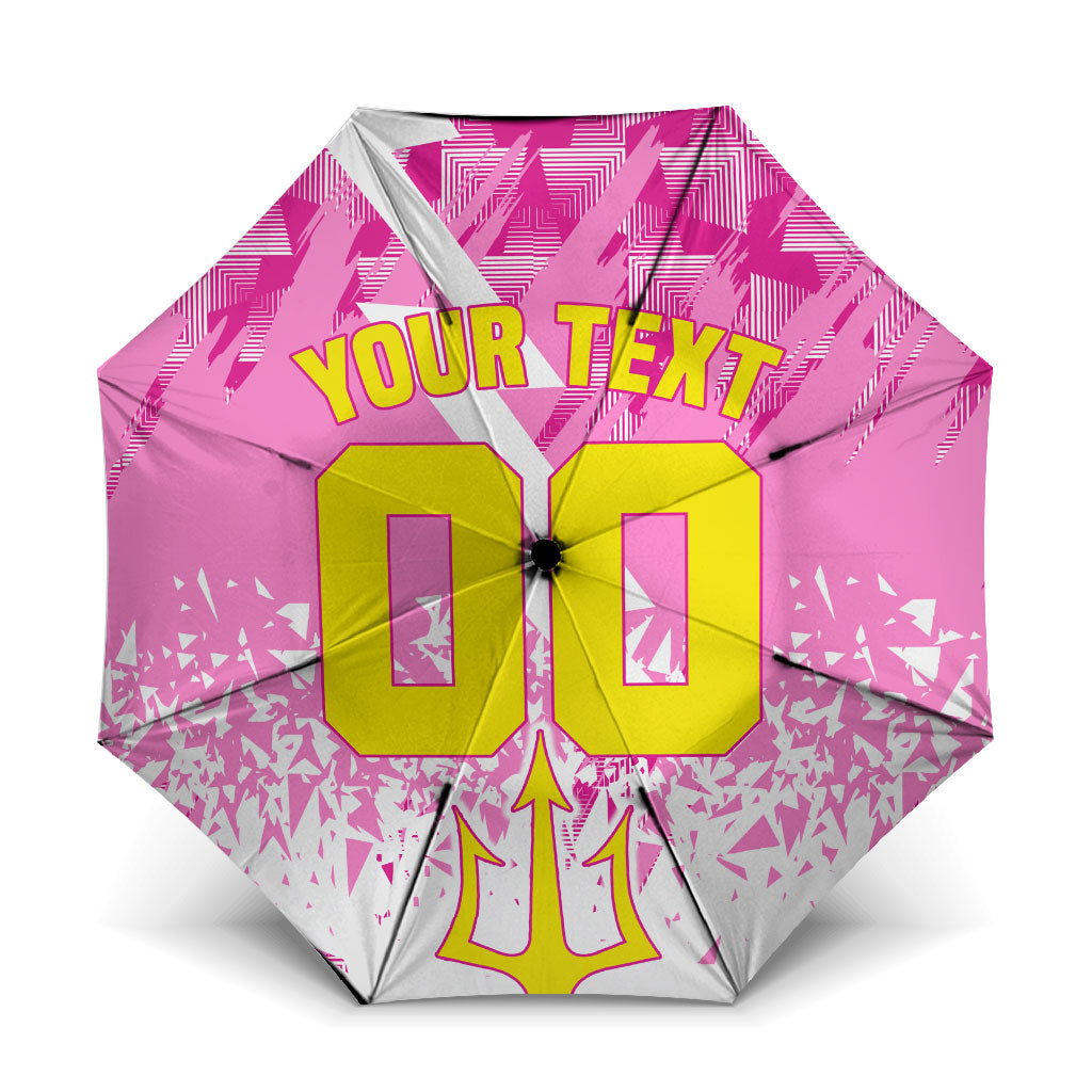 Personalized Barbados Tridents Cricket Umbrella Trident Graphic Splash Pattern Caribbean Sport
