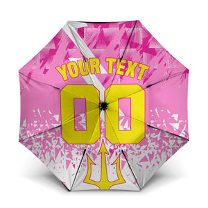 Personalized Barbados Tridents Cricket Umbrella Trident Graphic Splash Pattern Caribbean Sport