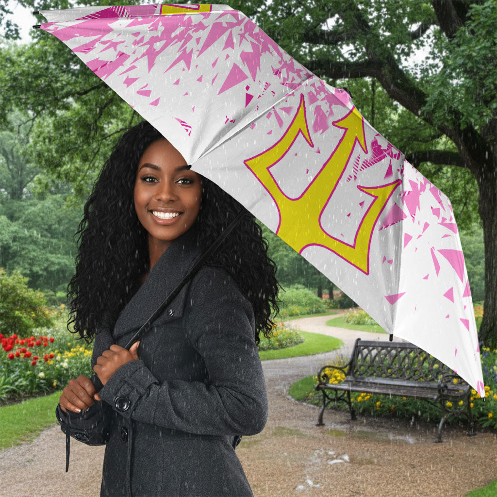 Personalized Barbados Tridents Cricket Umbrella Trident Graphic Splash Pattern Caribbean Sport