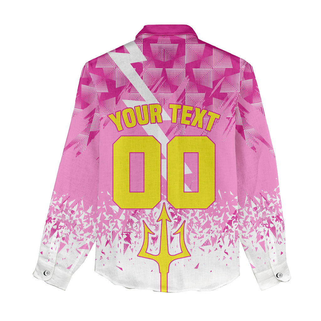 Personalized Barbados Tridents Cricket Women Casual Shirt Trident Graphic Splash Pattern Caribbean Sport