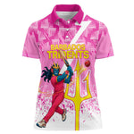 Personalized Barbados Tridents Cricket Women Polo Shirt Trident Graphic Splash Pattern Caribbean Sport