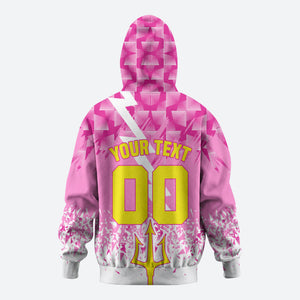 Personalized Barbados Tridents Cricket Zip Hoodie Trident Graphic Splash Pattern Caribbean Sport