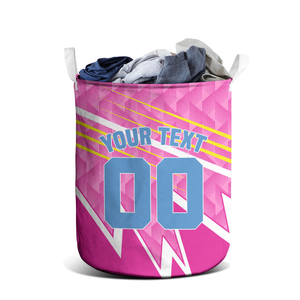 Personalized Barbados Cricket Tridents Laundry Basket Graphic Geometric Dynamic Sports Mascot