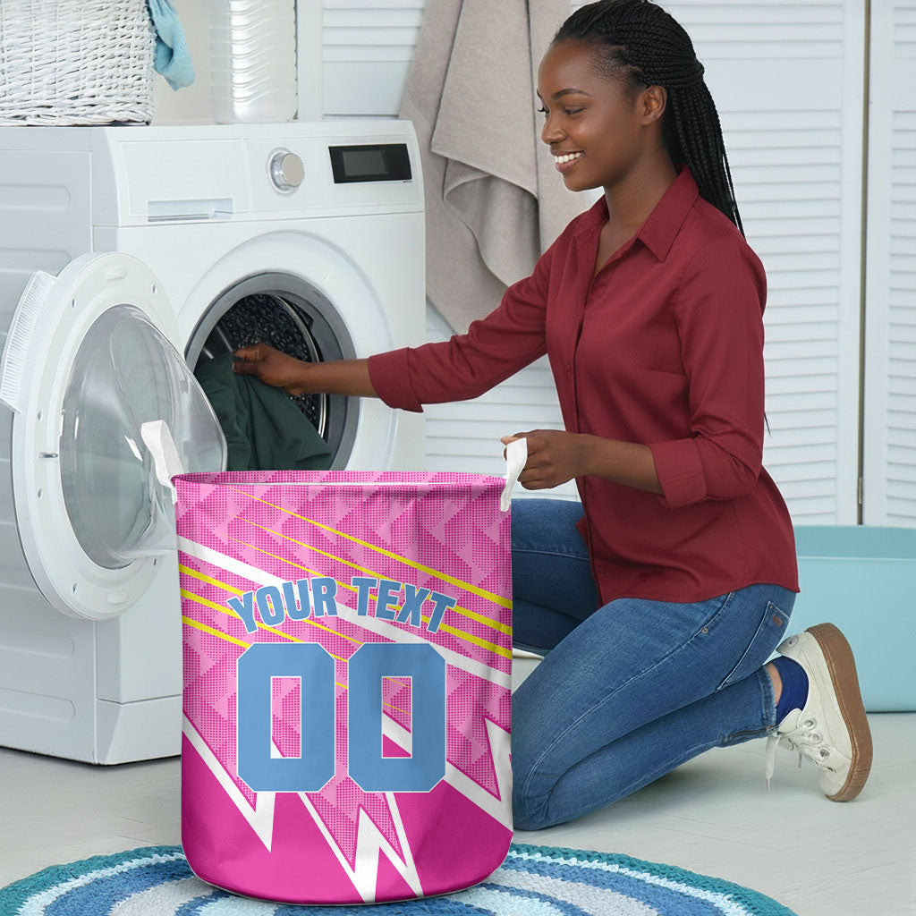 Personalized Barbados Cricket Tridents Laundry Basket Graphic Geometric Dynamic Sports Mascot
