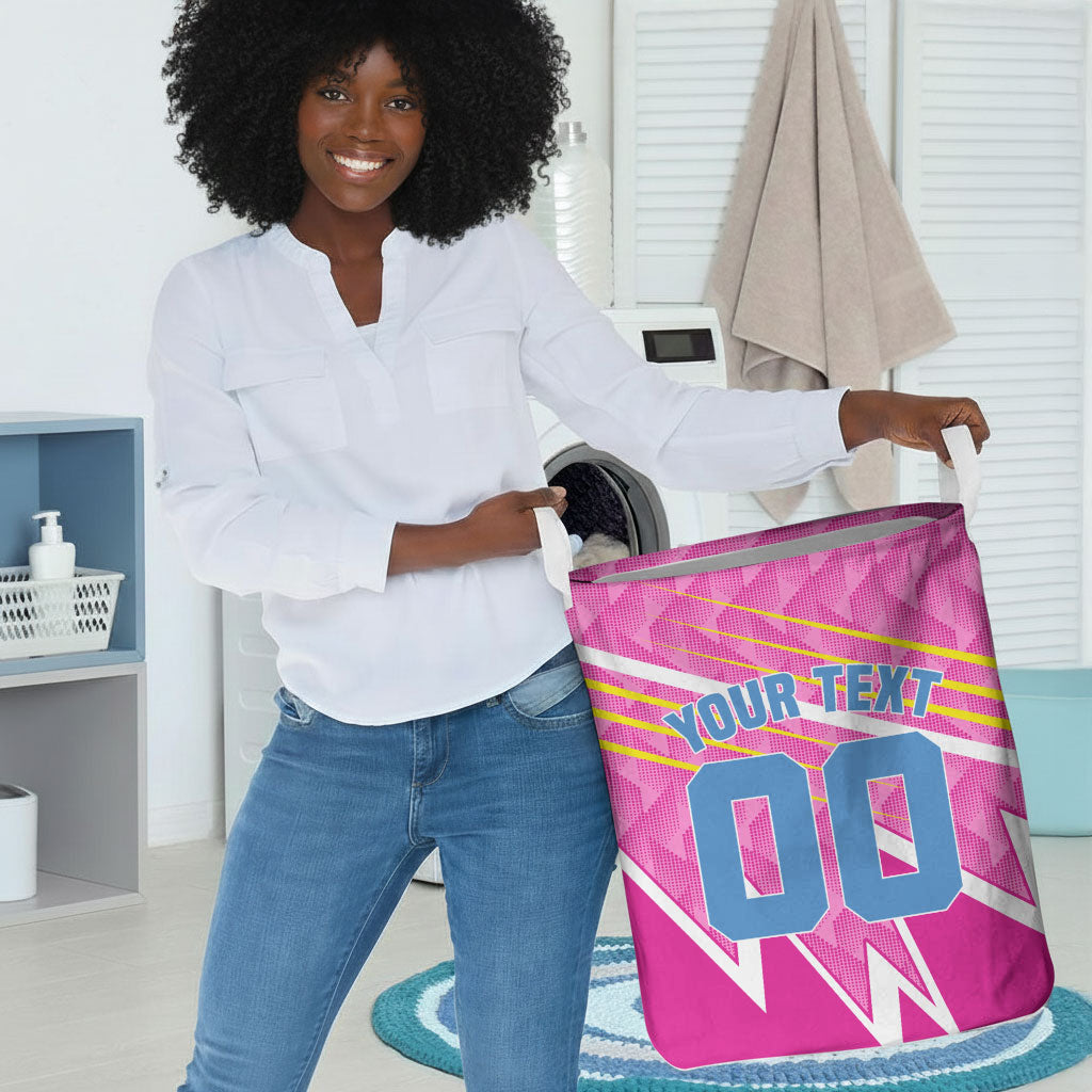 Personalized Barbados Cricket Tridents Laundry Basket Graphic Geometric Dynamic Sports Mascot