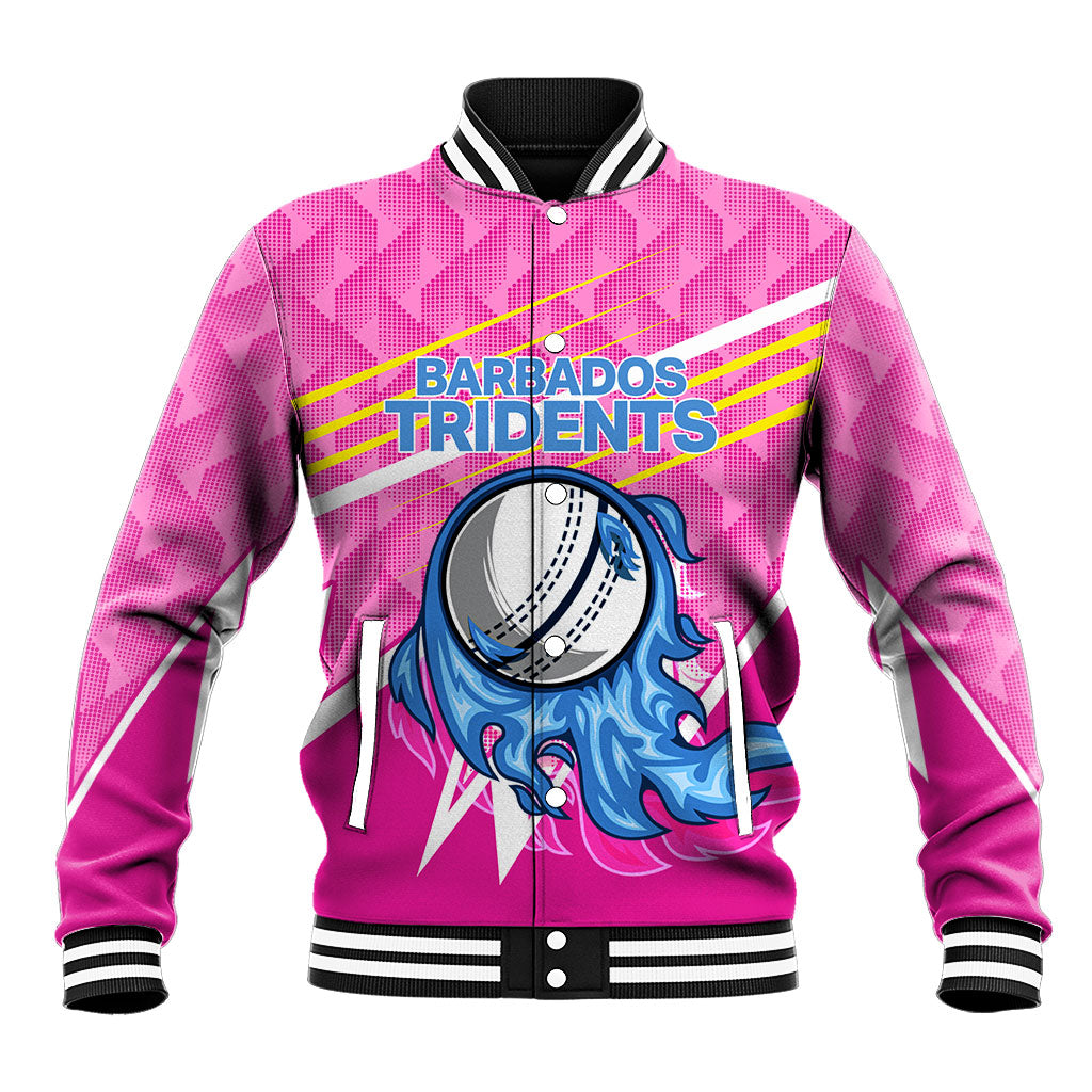 Personalized Barbados Cricket Tridents Baseball Jacket Graphic Geometric Dynamic Sports Mascot