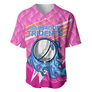 Personalized Barbados Cricket Tridents Baseball Jersey Graphic Geometric Dynamic Sports Mascot