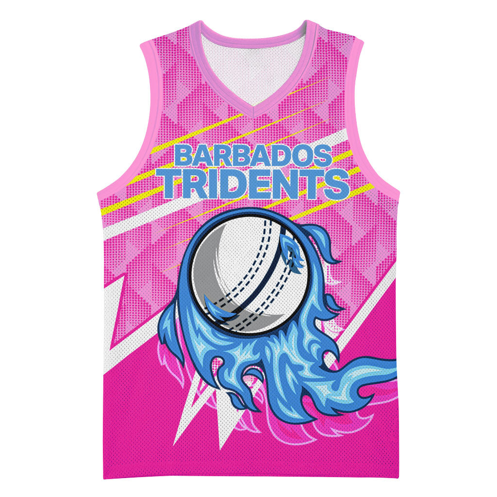 Personalized Barbados Cricket Tridents Basketball Jersey Graphic Geometric Dynamic Sports Mascot