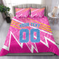 Personalized Barbados Cricket Tridents Bedding Set Graphic Geometric Dynamic Sports Mascot