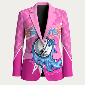 Personalized Barbados Cricket Tridents Blazer Graphic Geometric Dynamic Sports Mascot