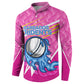 Personalized Barbados Cricket Tridents Button Sweatshirt Graphic Geometric Dynamic Sports Mascot