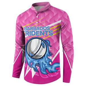 Personalized Barbados Cricket Tridents Button Sweatshirt Graphic Geometric Dynamic Sports Mascot