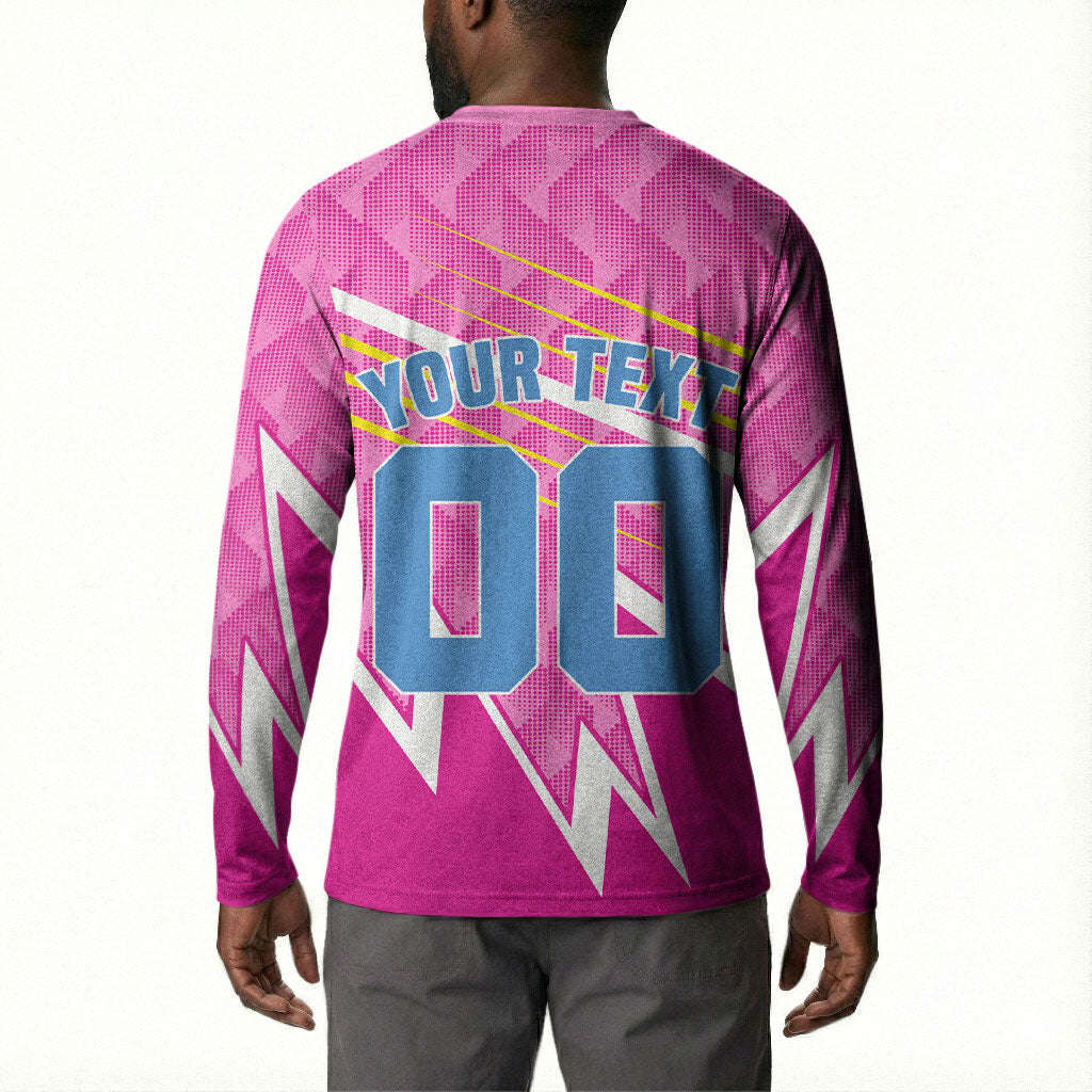 Personalized Barbados Cricket Tridents Button Sweatshirt Graphic Geometric Dynamic Sports Mascot