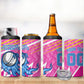 Personalized Barbados Cricket Tridents 4 in 1 Can Cooler Tumbler Graphic Geometric Dynamic Sports Mascot