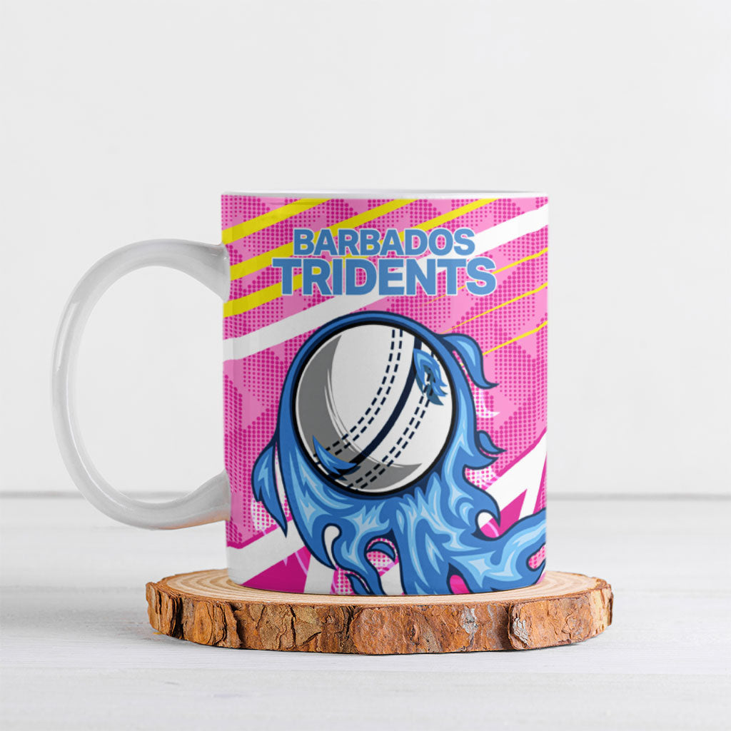 Personalized Barbados Cricket Tridents Ceramic Mug Graphic Geometric Dynamic Sports Mascot
