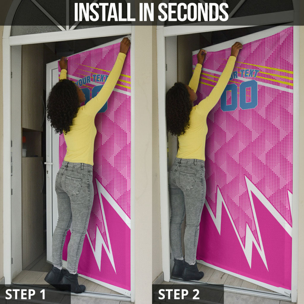 Personalized Barbados Cricket Tridents Door Cover Graphic Geometric Dynamic Sports Mascot