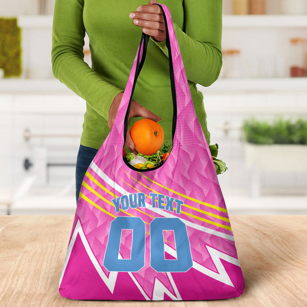 Personalized Barbados Cricket Tridents Grocery Bag Graphic Geometric Dynamic Sports Mascot