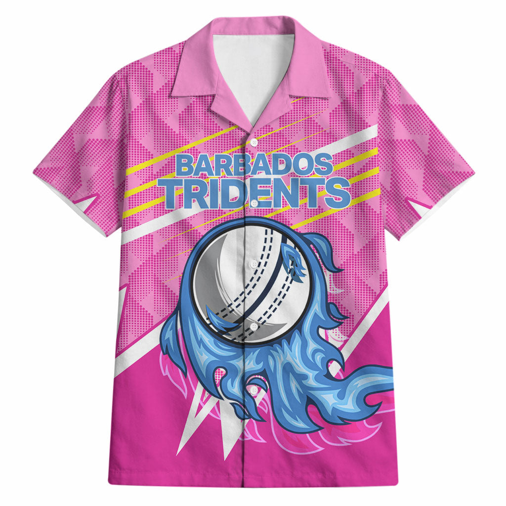 Personalized Barbados Cricket Tridents Hawaiian Shirt Graphic Geometric Dynamic Sports Mascot