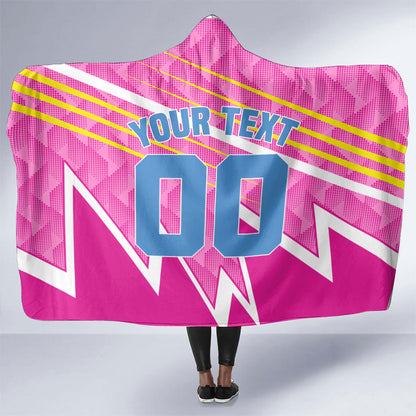 Personalized Barbados Cricket Tridents Hooded Blanket Graphic Geometric Dynamic Sports Mascot
