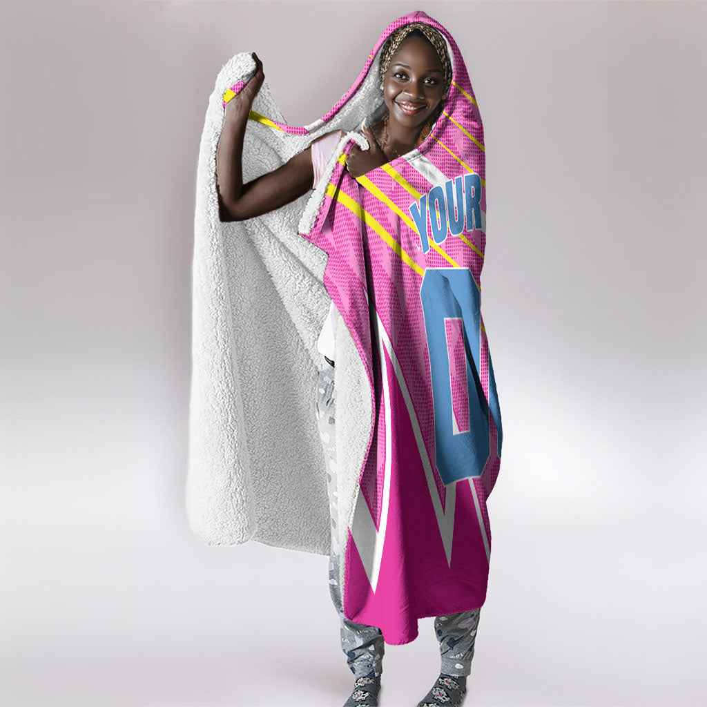 Personalized Barbados Cricket Tridents Hooded Blanket Graphic Geometric Dynamic Sports Mascot