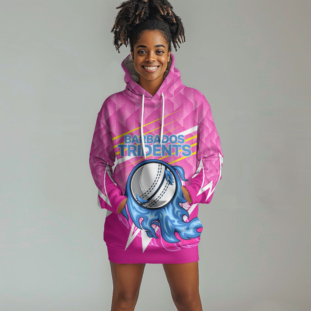 Personalized Barbados Cricket Tridents Hoodie Dress Graphic Geometric Dynamic Sports Mascot