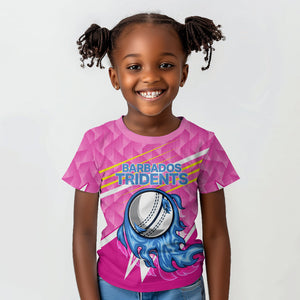 Personalized Barbados Cricket Tridents Kid T shirt Graphic Geometric Dynamic Sports Mascot